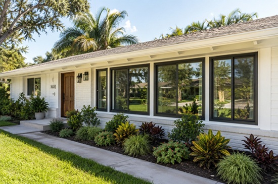 Modern ranch home windows designed for heat control, storm readiness, window replacement Bradenton, FL
